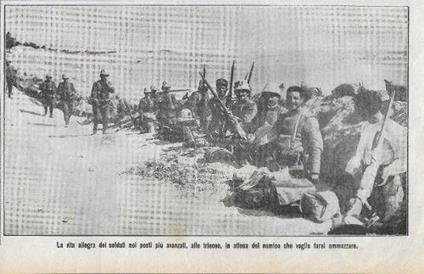 Tripolitania. La vita allegra dei soldati nei posti più avanzati. Stampa 1911 - copertina