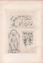 Duomo di Troja S. Nicolò Bari Portal S. Andrea Barletta. Engraving 1864