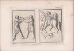 Two Panels from the Bronze Gates in Ravello by Barisanus of Trani. Engraving 1868