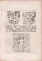 Ornamental marble-work at the Certosa. Engraving 1868