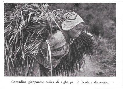 Contadina giapponese carica di alghe per il focolare domestico. Stampa 1934 - copertina