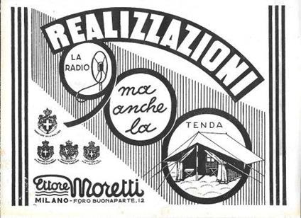 Realizzazioni Ettore Moretti. Advertising 1943 - copertina