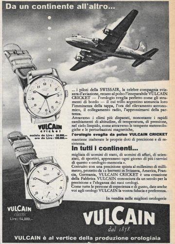 Vulcain. Da un continente all'altro... Advertising 1956 - copertina