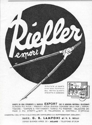 Riefler export. Advertising 1959 - copertina