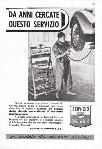 Servizio Mobiloil / Esso il supercarburante. Advertising 1937 fronte retro - copertina