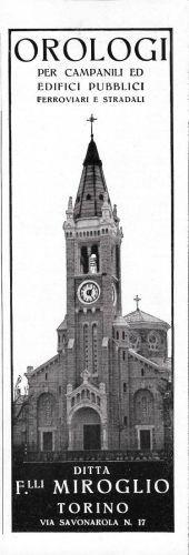 F.lli Miroglio Torino. Orologi per campanili. Advertising 1937 - copertina