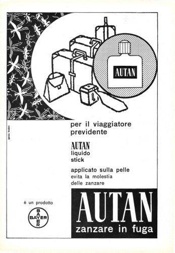 Autan, per il viaggiatore previdente. Advertising 1960 - copertina