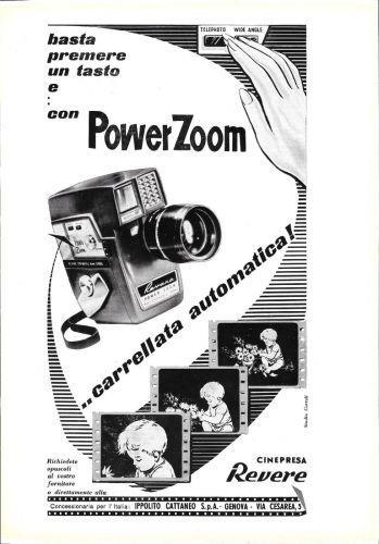 Cinepresa Revere con Power Zoom Advertising 1960 - copertina