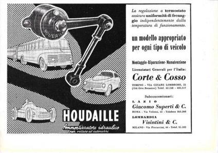 Houdaille ammortizzatore idraulico. Advertising 1960 - copertina