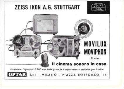 Movilux Moviphon Zeiss Ikon. Advertising 1960 - copertina