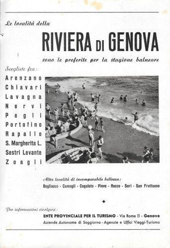 Riviera di Genova / Alto Adige. Advertising 1942 fronte retro - copertina