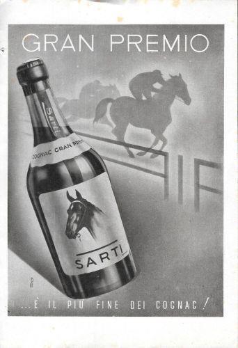 Gran Premio Sarti è il più fine dei cognac / Enit coste della penisola. Advertising 1942 fronte retro - copertina