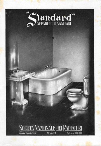 Standard apparecchi sanitari. Soc. Nazionale dei Radiatori. Advertising 1941 - copertina