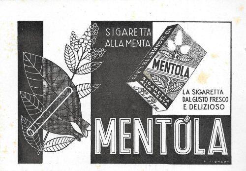 Sigarette Mentola. Advertising 1941 - copertina