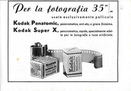 Kodak Panatomic e Kodak Super X. Advertising 1941 - copertina