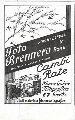 Foto Brennero Roma. Advertising 1941 - copertina