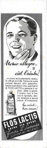 Flos Lactis crema da barba. Advertising 1941 - copertina