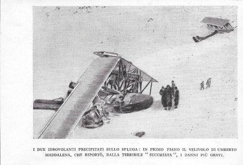 Due idrovolanti precipitati sullo Spluga. Stampa 1941 - copertina