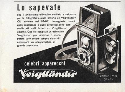 Voigtlander Brillant V6. Advertising 1942 - copertina