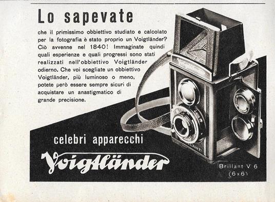 Voigtlander Brillant V6. Advertising 1942 - copertina