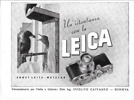 Un'istantanea con la Leica/Ortisei. Advertising 1942 fronte retro - copertina