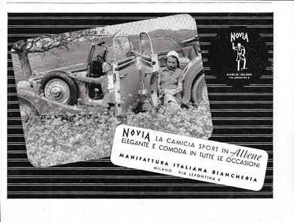 Novia, la camicia sport in Albene. Advertising 1942 - copertina