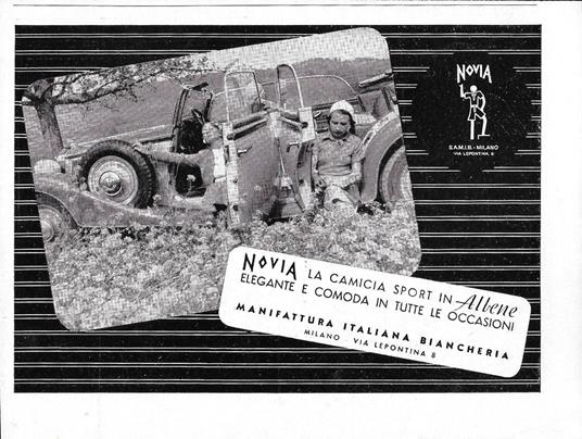 Novia, la camicia sport in Albene. Advertising 1942 - copertina