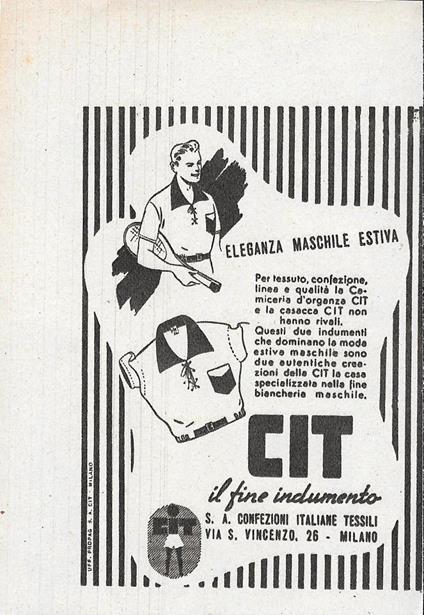 CIT il fine indumento. Advertising 1942 - copertina