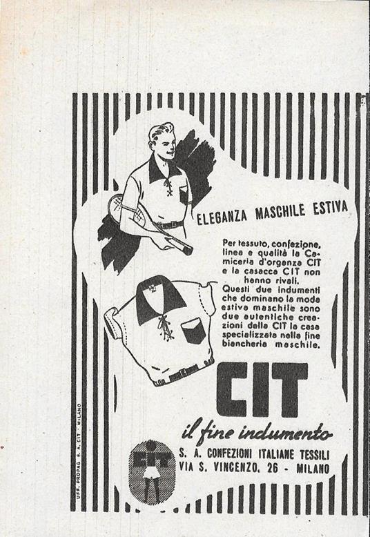 CIT il fine indumento. Advertising 1942 - copertina