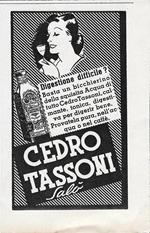 Acqua di cedro Tassoni. Advertising 1942
