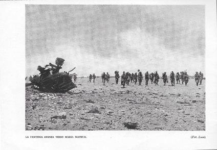 La fanteria avanza verso Matruh. Stampa 1942 - copertina