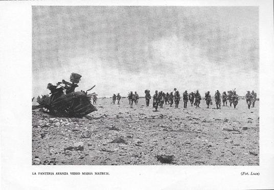 La fanteria avanza verso Matruh. Stampa 1942 - copertina