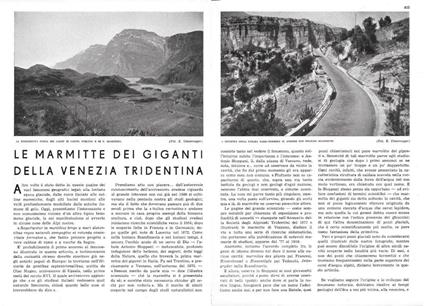 Le marmitte dei giganti nella Venezia Tridentina. Estratto 1942 - copertina
