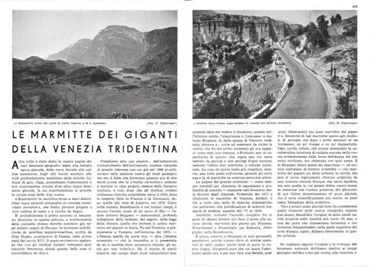 Le marmitte dei giganti nella Venezia Tridentina. Estratto 1942 - copertina