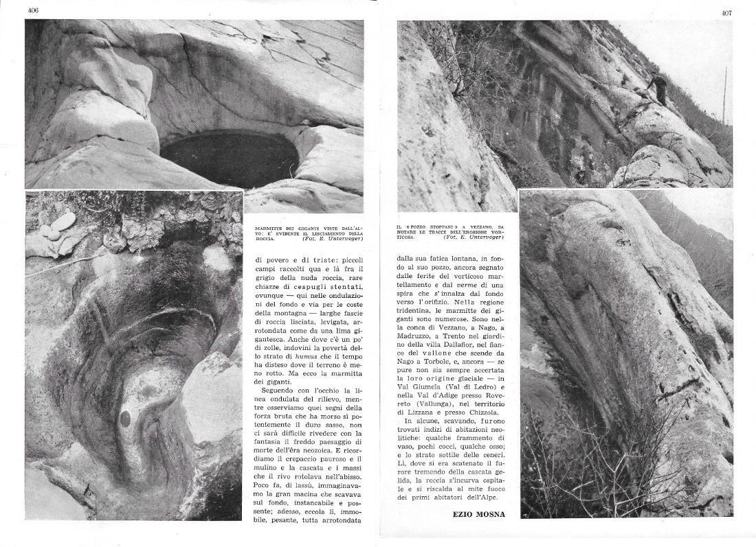 Le marmitte dei giganti nella Venezia Tridentina. Estratto 1942