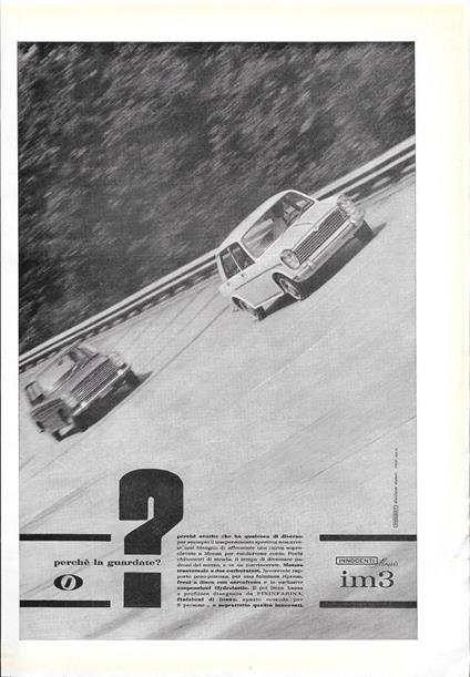 Perché la guardate? Innocenti Morris im3. Advertising 1963 - copertina