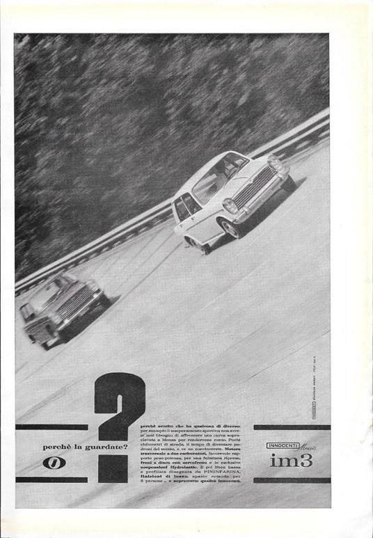 Perché la guardate? Innocenti Morris im3. Advertising 1963 - copertina