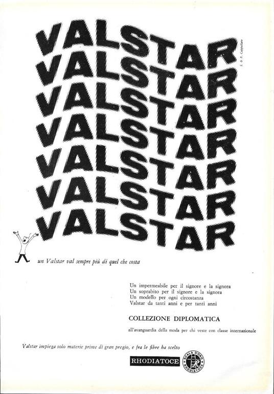 Valstar Confezioni. Advertising 1963 - copertina