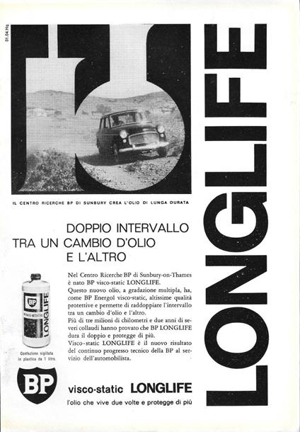 BP visco-static Lonlife. Advertising 1963 - copertina