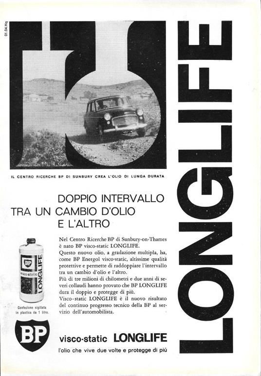 BP visco-static Lonlife. Advertising 1963 - copertina