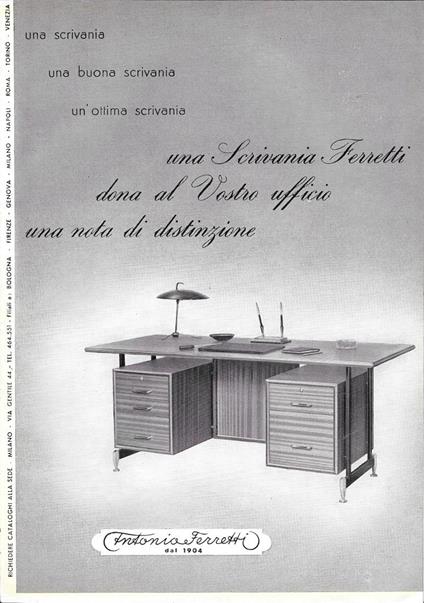 Antonio Ferretti mobili per ufficio. Advertising 1963 - copertina