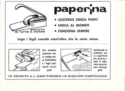 Paperina la cucitrice senza punti. Advertising 1963 - copertina