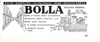 Vini Bolla. Advertising 1963 - copertina