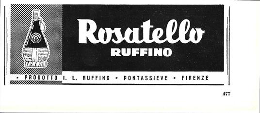 Rosatello Ruffino. Advertising 1963 - copertina