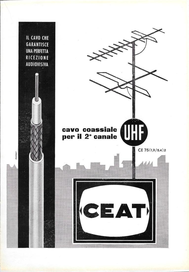 Ceat cavo coassiale per il 2° canale. Advertising 1961