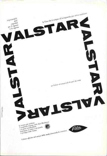 Valstar. Advertising 1961 - copertina
