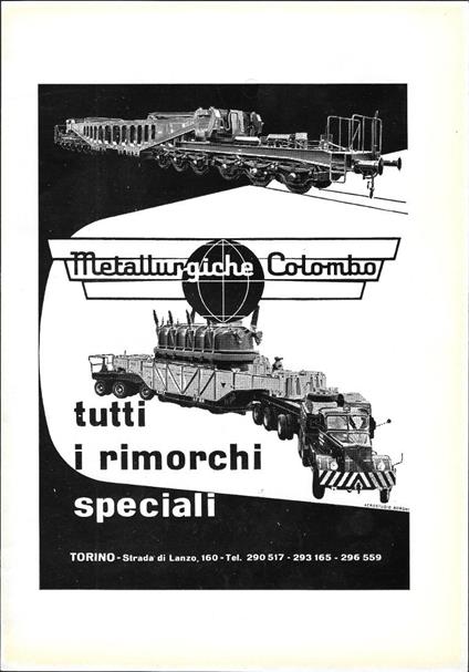 Metallurgiche Colombo tutti i rimorchi speciali. Advertising 1961 - copertina