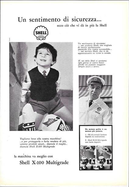 Shell X-100 Multigrade. Advertising 1961 - copertina