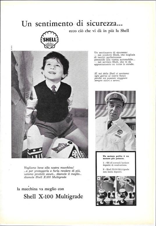 Shell X-100 Multigrade. Advertising 1961 - copertina