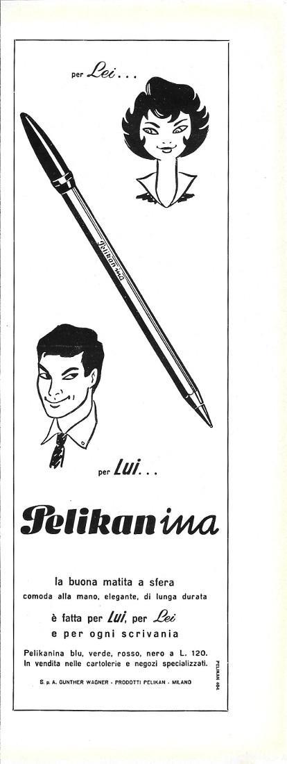 Pelikanina. Advertising 1961 - copertina